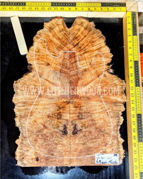 Maple Burl Guitar & Bass Bookmatched Top Set