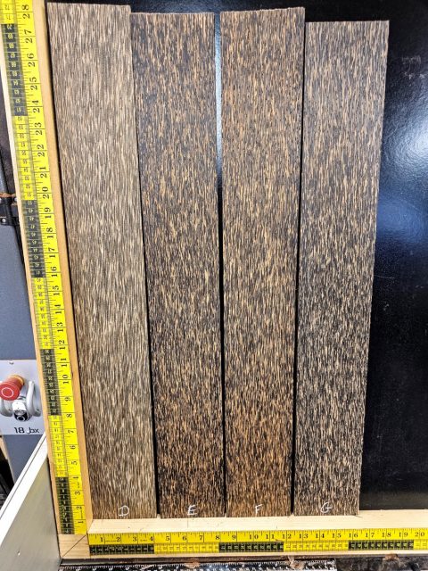 Black Palm Bass Guitar Fingerboard Blank
