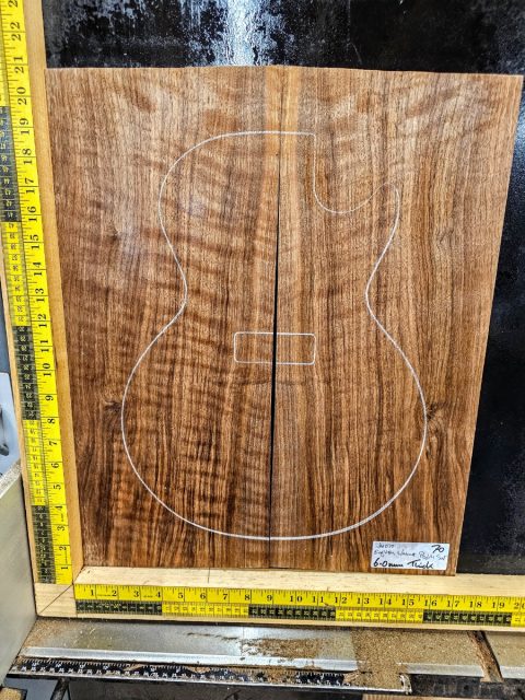 Ripple English Walnut Bookmatched Guitar Top Set