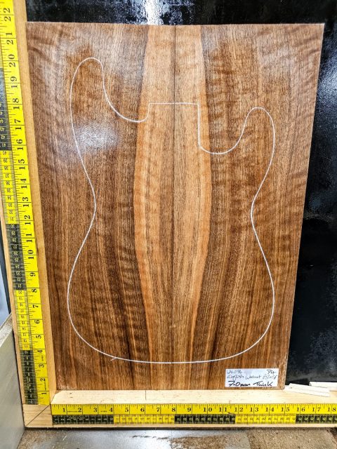 Ripple English Walnut Bookmatched Guitar Top Set