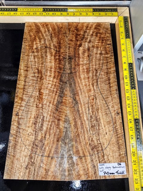 Curly Mango Bookmatched Guitar Top