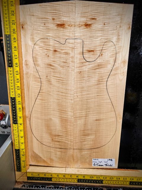 Flame Maple Droptop Bookmatched Guitar Top