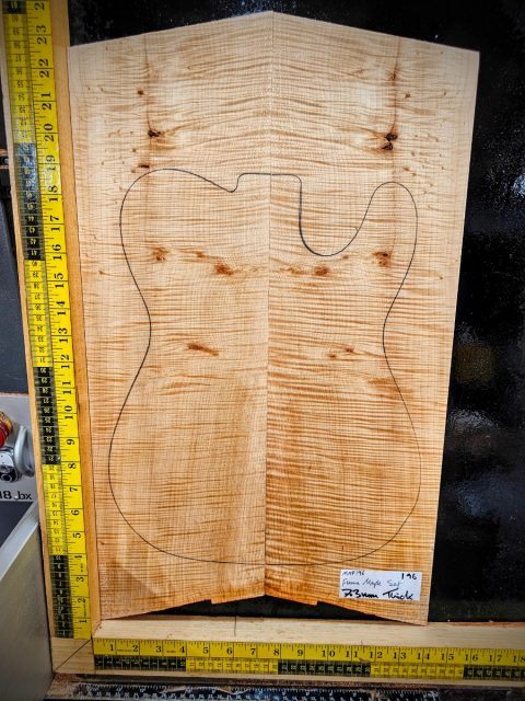Flame Maple Droptop Bookmatched Guitar Top