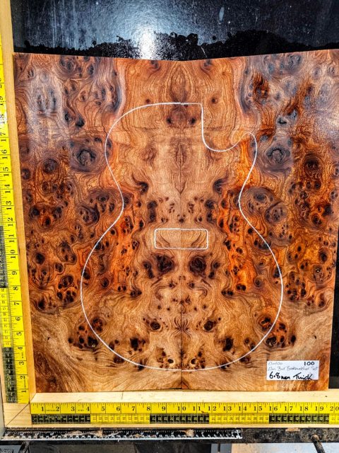 5A Elm Burl Bookmatched Guitar & Bass Top