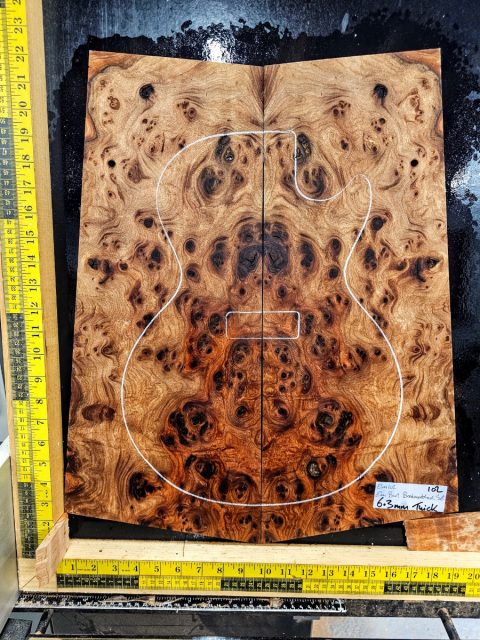 Elm Burl Bookmatched Guitar & Bass Top