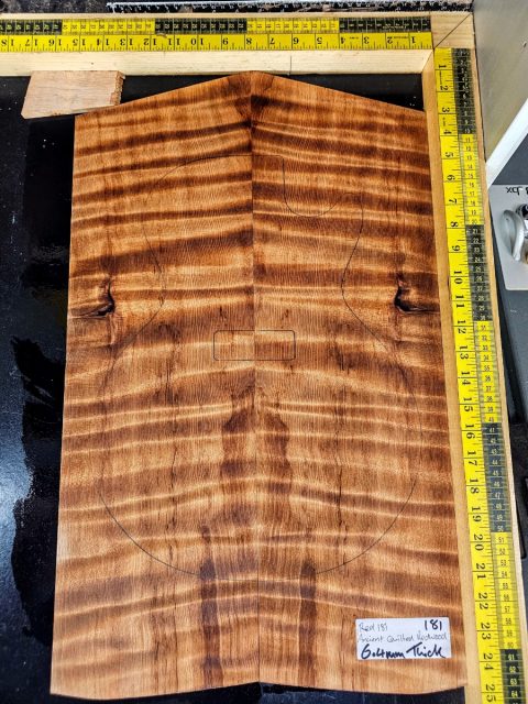 Ancient Quilted Redwood Guitar Top Set