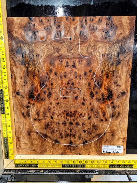 Elm Burl Bookmatched Guitar & Bass Top