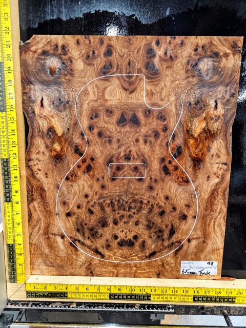 Elm Burl Bookmatched Guitar & Bass Top