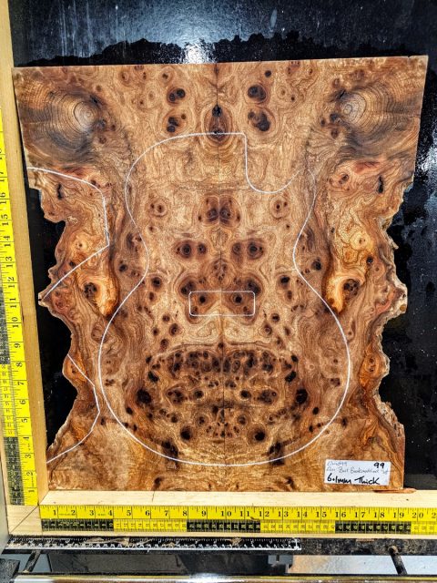 Elm Burl Bookmatched Guitar & Bass Top
