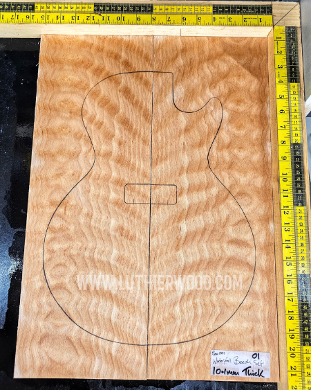 Quilted Beech Bookmatched Guitar Top Set