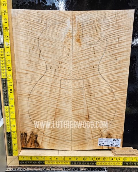 Flame Maple Bookmatched Guitar Top Set