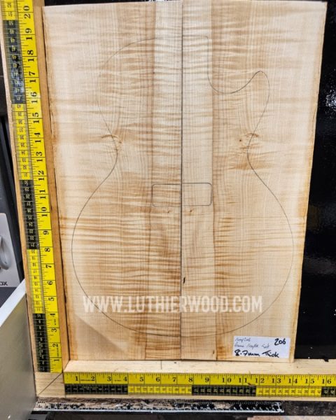 Flame Maple Bookmatched Guitar Top Set