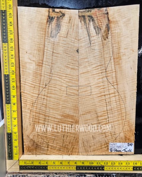 Spalted Flame Maple Bookmatched Guitar Top Set