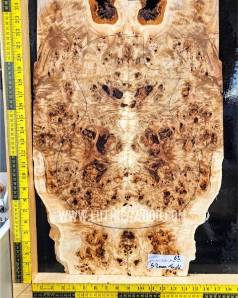 5A Poplar Burl Electric Guitar Bookmatched Top Set