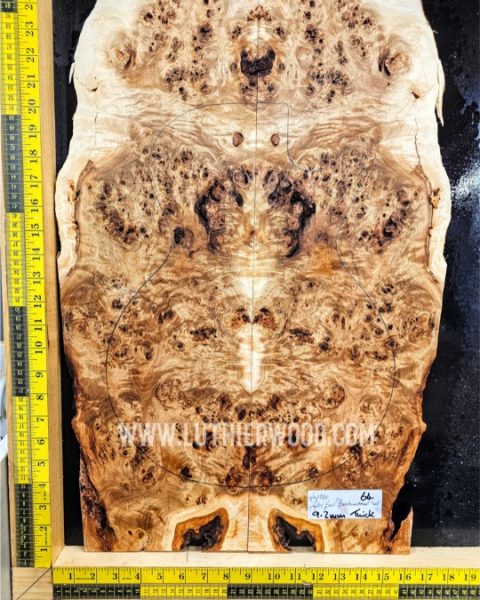 5A Poplar Burl Electric Guitar Bookmatched Top Set