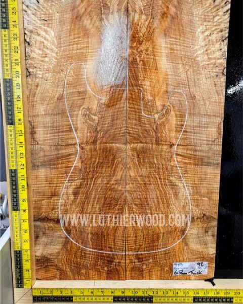 5A Explorer Sized Spalted Ripple Ash Guitar Top Set