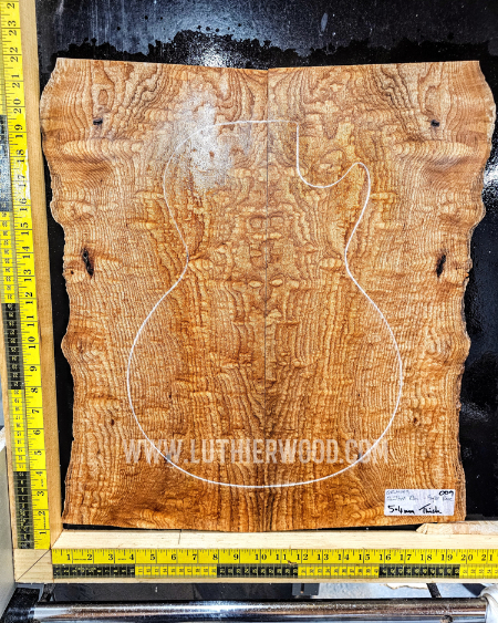 Quilted Elm Bookmatched Guitar Top Set - Luthier Wood