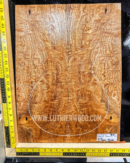 Quilted Elm Bookmatched Guitar Top Set - Luthier Wood