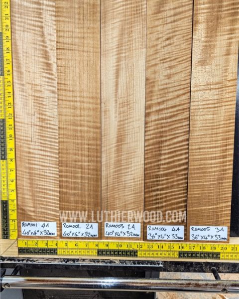 2A Roasted Flame Maple Guitar & Bass Neck Blank