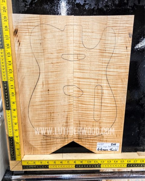 Flame Maple Bookmatched Guitar Top Set