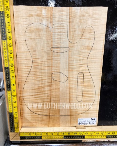 Flame Maple Bookmatched Guitar Top Set