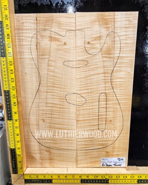 Flame Maple Bookmatched Guitar Top Set