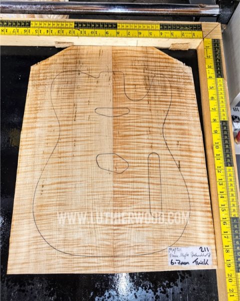 Flame Maple Bookmatched Guitar Top Set