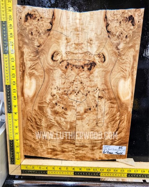 Poplar Bur Bookmatched Guitar Top Set