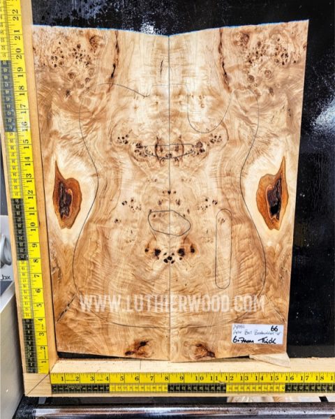Poplar Bur Bookmatched Guitar Top Set