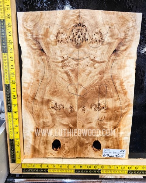 Poplar Bur Bookmatched Guitar Top Set