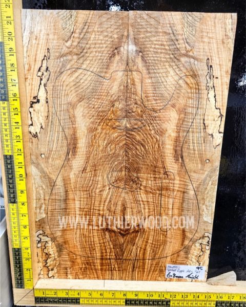 Ripple Spalted Ash Guitar Top Bookmatched Set