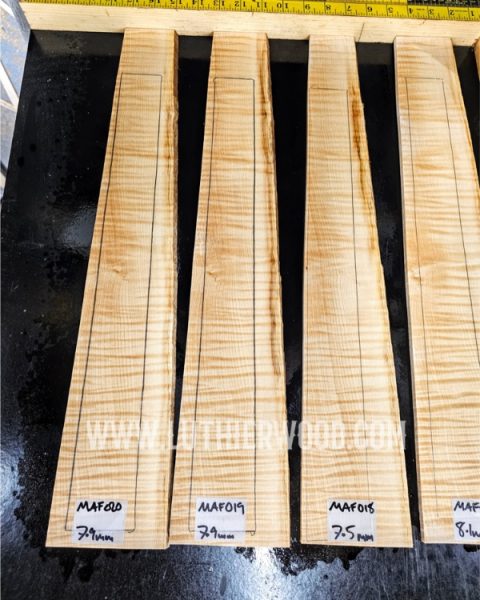 Flame Maple Guitar Fingerboard Blanks From Luthier Wood