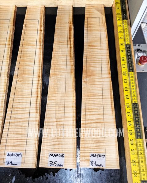 Flame Maple Guitar Fingerboard Blanks From Luthier Wood