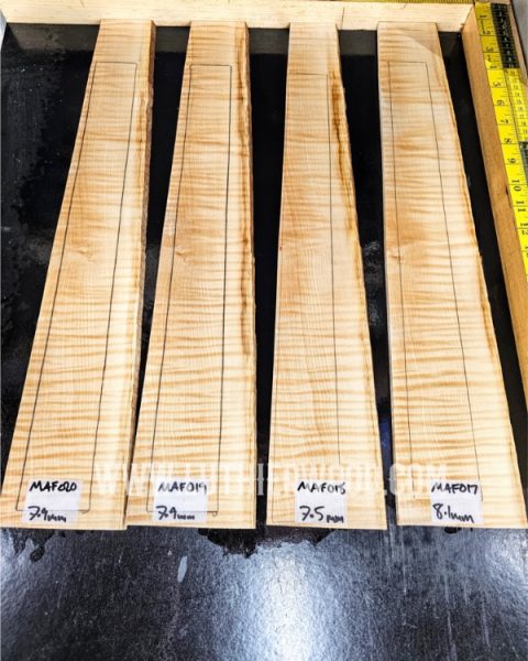 Flame Maple Guitar Fingerboard Blanks From Luthier Wood