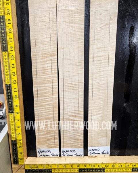 Flame Maple Guitar Fingerboard Blanks From Luthier Wood