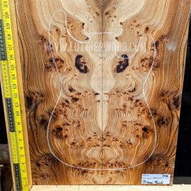 Elm Burl bookmatched Guitar & Bass top set