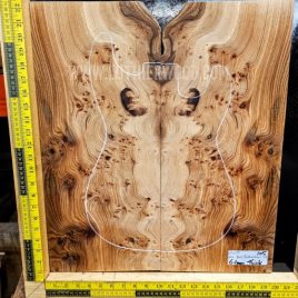 Elm Burl bookmatched Guitar & Bass top set