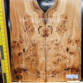 Elm Burl bookmatched Guitar & Bass top set