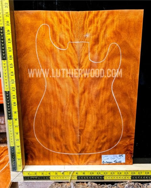 Figured Opepe Bookmatched Guitar Top Set