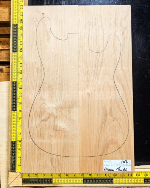 American Red Alder 2 Piece Body Blank 102