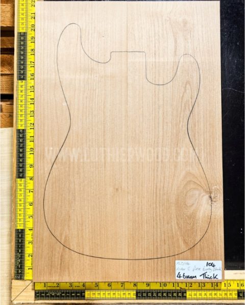 American Red Alder 2 Piece Guitar Body Blank 104