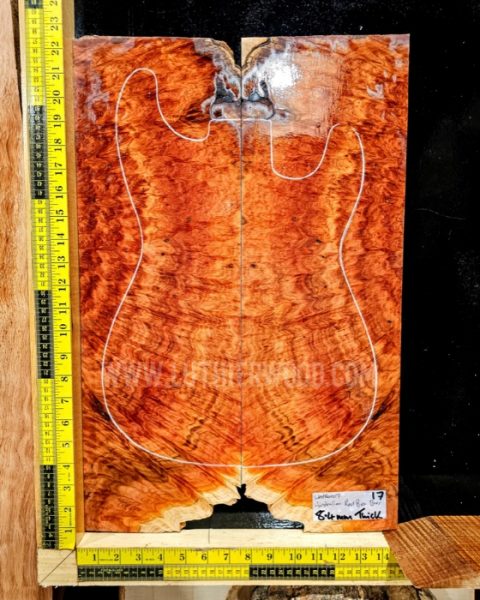 Australian Red Box Burl Guitar & Bass Bookmatched Top Set
