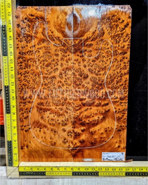 Thuya Burl Bookmatched Guitar & Bass Top Set