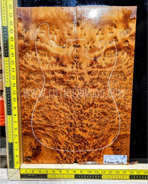 Thuya Burl Bookmatched Guitar & Bass Top Set