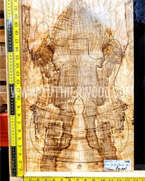 Spalted Flame Ash Set 100 Guitar / Bass making top set