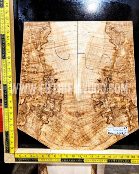 MASTER GRADE Spalted Flame Ash Set 103 Guitar / Bass making top set
