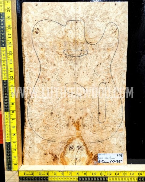 Ash Burl Set MASTER GRADE 105 Guitar / Bass making Bookmatched Set