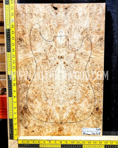 5A Ash Burl Bookmatched Guitar Top Set