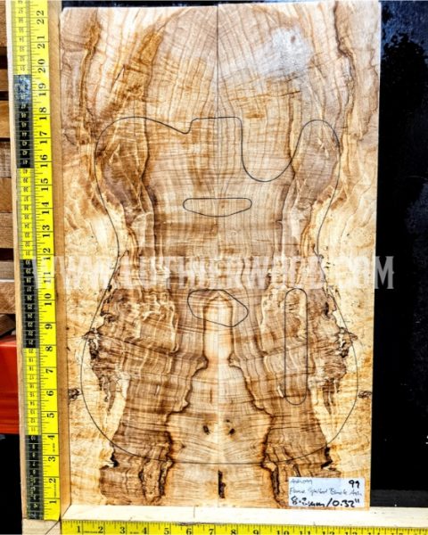 MASTER GRADE Spalted Flame Ash Set 100 Bookmatched guitar Top Set