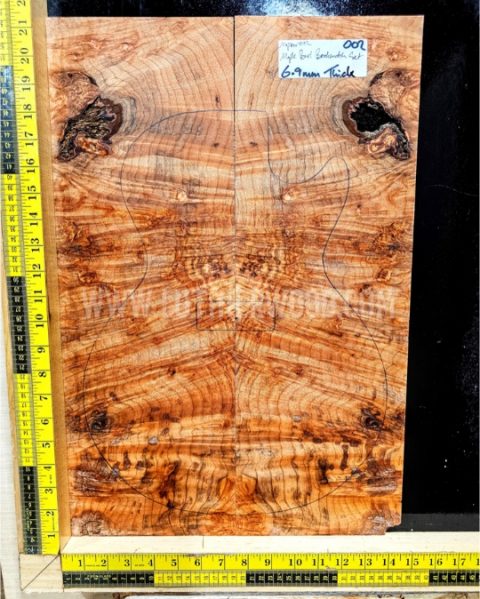 Maple Burl Bookmatched Guitar & Bass Top set